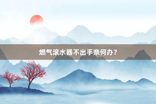 燃气滚水器不出手奈何办？
