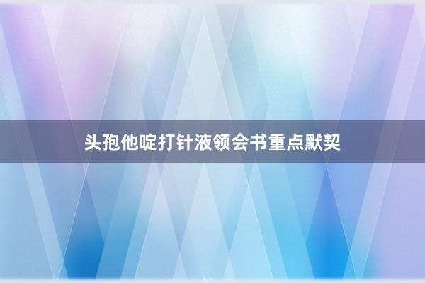 头孢他啶打针液领会书重点默契